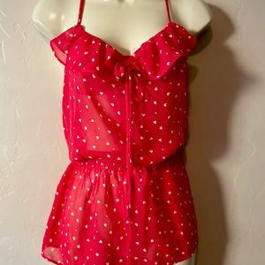 Red dressy sheer tank